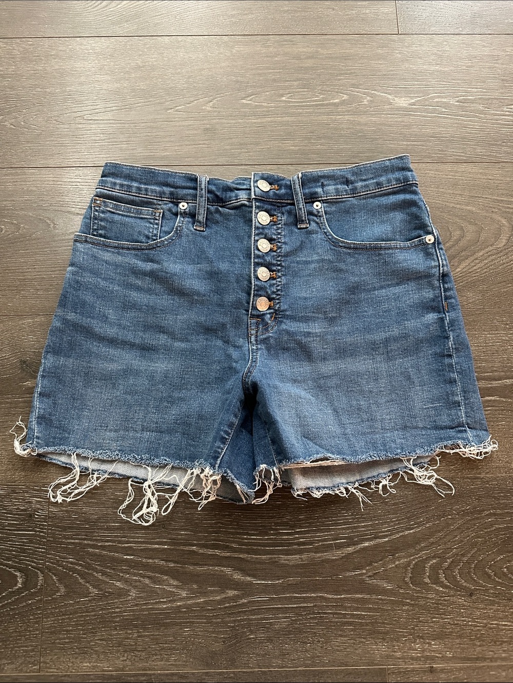 Madewell High-Rise Button-Front Denim Shorts